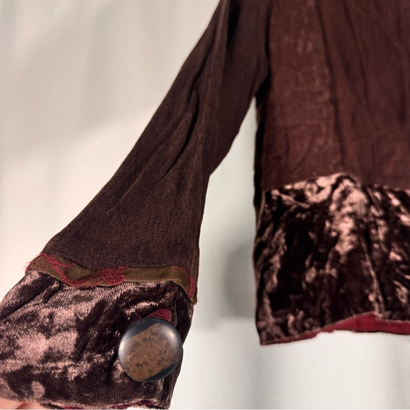 Vintage Neil & David Brown Mixed Fabric Jacket with Velvet Trim - Picture 5 of 9